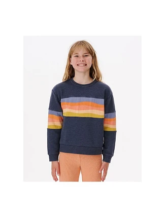 Dievčenská mikina RIP CURL Melting Waves Crew Sweatshirt -Girls dark blue Dievčenská mikina RIP CURL Melting Waves Crew Sweatshirt -Girls dark blue