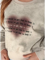 Dámska nadrozmerná mikina so srdcom DESSER béžová FashionStreet BY1465