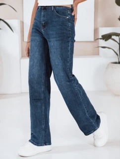 Dámske široké džínsy tmavomodré FashionStreet UY2782