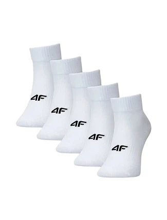 Pánske ponožky 4F M480 5 pack white 4FWMM00USOCM480 10S Pánske ponožky 4F M480 5 pack white 4FWMM00USOCM480 10S