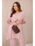 Dámsky komplet blúzka + nohavice s príveskom 27941 Powder pink - Kesi Dámsky komplet blúzka + nohavice s príveskom 27941 Powder pink - Kesi