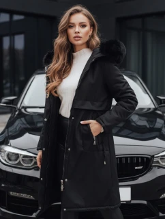 Dámska zimná bunda parka s kožušinou čierna FashionStreet TY5113