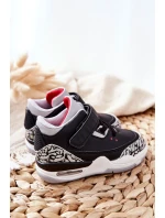 Dziecięce Sportowe Buty Czarno-Czerwone Linen