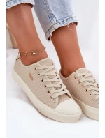 Materiałowe Trampki Damskie Big Star RR274767 Beżowe