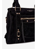 Aktovka Eco Suede kabelka s príveskom Black Sorielle