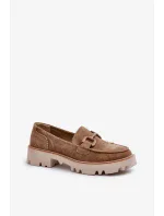 Dámske semišové mokasíny so zdobením D&A Brown Dámske semišové mokasíny so zdobením D&A Brown