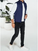 Pánska prešívaná tmavomodrá vesta FashionStreet TX5082 Pánska prešívaná tmavomodrá vesta FashionStreet TX5082