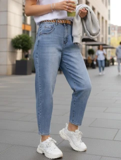 Dámske džínsové nohavice s opaskom FashionStreet UY2883