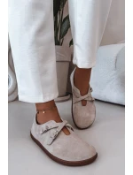 Kožené semišové dámské polobotky Zazoo N1271 světle béžové Kožené semišové dámské polobotky Zazoo N1271 světle béžové