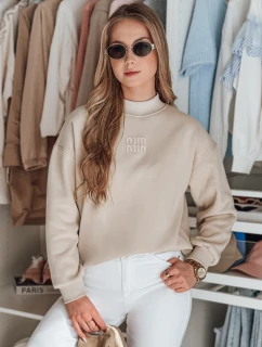 Dámska nadrozmerná mikina s aplikáciou LOVASON béžová FashionStreet BY1420