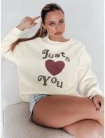Dámska mikina s potlačou JUST LOVE YOU béžová FashionStreet BY1476