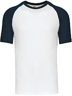 Kariban K 330 Baseballové tričko 20.K330 biele/námornícka modrá