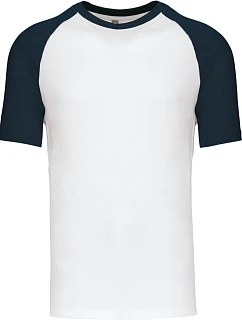 Kariban K 330 Baseballové tričko 20.K330 biele/námornícka modrá