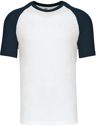 Kariban K 330 Baseballové tričko 20.K330 biele/námornícka modrá