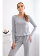 Kombinéza z viskózy v páse sivá Kombinéza z viskózy v páse sivá