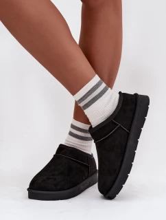 Dámské sněhule s teplým kožíškem černé Serenne