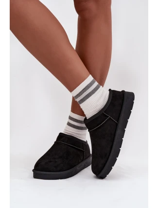 Dámské sněhule s teplým kožíškem černé Serenne