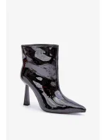 Lakované členkové topánky so špičkou Slip-on Black Seliri
