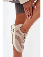 Dámske semišové tenisky na platforme Big Star HI-POLY SYSTEM - béžové