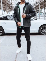 Pánska softshellová bunda s kapucňou tmavosivá FashionStreet TX4475 Pánska softshellová bunda s kapucňou tmavosivá FashionStreet TX4475