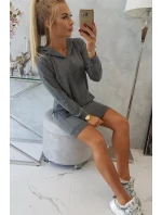 Šaty s kapucňou grafitové