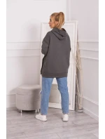 Zateplená mikina so zapínaním na patentky grafitová