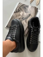 Sneakersy Damskie Z Naturalnej Skóry GOE OO2N4004 Czarne