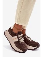 Dámské tenisky na platformě z přírodní semiše čokoládové Rosinae