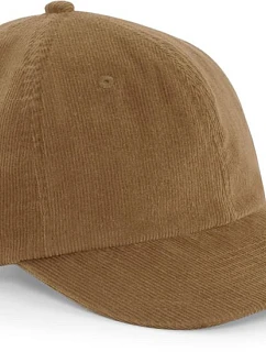 Beechfield B 682 6-panelová čiapka s krempou „Heritage Cord Cap“ 53.0682, farba camel