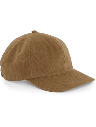 Beechfield B 682 6-panelová čiapka s krempou „Heritage Cord Cap“ 53.0682, farba camel