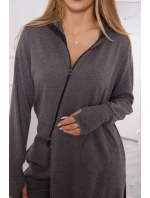 Súprava mikín s dlhšou stranou grafitová