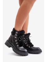 Ocieplane Botki Trapery Na Zamek Z Eko Skóry Czarne Willatta