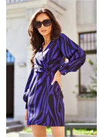 Denné šaty SUK301-B31 fialovo-čierne - Roco Fashion