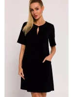 Trapézové šaty M788 čierne - Moe Trapézové šaty M788 čierne - Moe