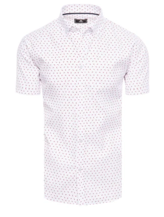 Pánske biele tričko s krátkym rukávom FashionStreet KX1025 Pánske biele tričko s krátkym rukávom FashionStreet KX1025