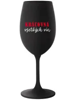 KRÁĽOVNÁ VŠETKÝCH VÍN - čierny pohár na víno 350 ml