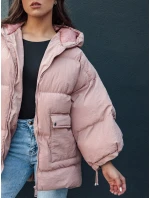 Dámska prešívaná oversize bunda s kapucňou PARIMA ružová FashionStreet TY4480 Dámska prešívaná oversize bunda s kapucňou PARIMA ružová FashionStreet TY4480