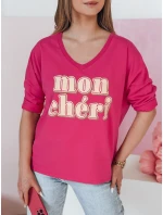 Dámska bavlnená blúzka s potlačou CHERINO fuchsiová FashionStreet RY2829 Dámska bavlnená blúzka s potlačou CHERINO fuchsiová FashionStreet RY2829