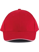 K-up KP 011 6-panelová sendvičová čiapka „Orlando“ 20.0011 červená/biela