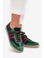 Zazoo N1068 Dámske semišové nízke tenisky Dark Green