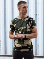 Pánske bavlnené tričko khaki moro FashionStreet RX5599 Pánske bavlnené tričko khaki moro FashionStreet RX5599