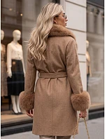 Dámsky kabát s odnímateľným kožušinovým golierom Fango FashionStreet TY6075 Dámsky kabát s odnímateľným kožušinovým golierom Fango FashionStreet TY6075