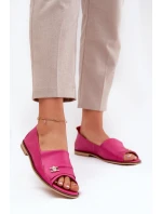 Skórzane Eleganckie Baleriny Z Odkrytymi Palcami Zazoo 1865 Fuksja Skórzane Eleganckie Baleriny Z Odkrytymi Palcami Zazoo 1865 Fuksja