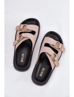 Dámske zamatové sandále s ozdobnými prackami Big Star RR274659 Light Pink