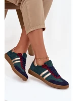 Zazoo N1068 Dámske semišové nízke tenisky Dark Green