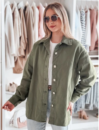 Dámska prechodná oversize košeľová bunda KOSMOJACK khaki FashionStreet TY4840