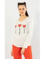 Dámske pyžamo s dlhými nohavicami „I love you“ Dámske pyžamo s dlhými nohavicami „I love you“