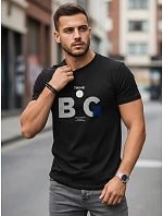 Pánske bavlnené tričko s potlačou čierne FashionStreet NX0155R Pánske bavlnené tričko s potlačou čierne FashionStreet NX0155R