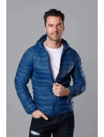 Tmavomodrá prešívaná pánska bunda s kapucňou (HM112-55) Tmavomodrá prešívaná pánska bunda s kapucňou (HM112-55)