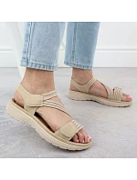Dámske sandále na platforme pohodlné béžové Unisoft 8875